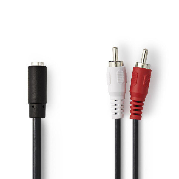Stereo-Audiokabel | 2x RCA Male - 3,5 mm Female | 0,2 meter - Afbeelding 2