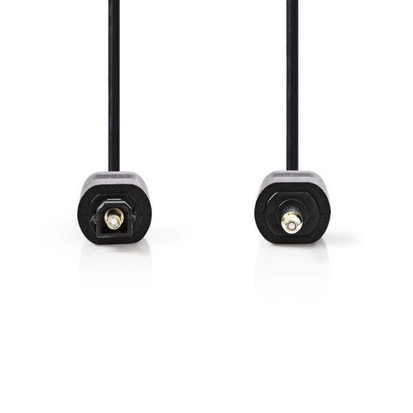 Optische Audiokabel | TosLink Male | Mini-Toslink | 1 meter | Zwart