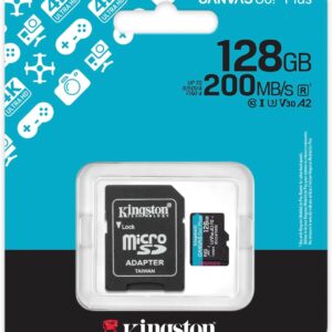 Kingston 128GB V30 Micro SDXC kaart Canvas Go! Plus UHS-I U3