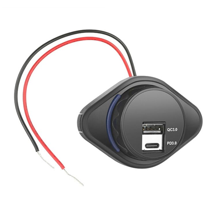 Product thumbnail USB C / USB A QC3.0 LAADAANSLUITING 12/24V OPBOUW 24W