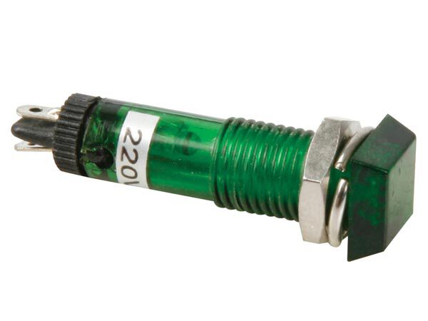 Product thumbnail VIERKANTE SIGNAALLAMP 8 x 8mm 220V GROEN