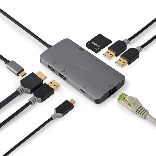USB Multi-Port Docking Station | USB 3.2 Gen 1 | USB-C Male | HDMI Output / Micro SD / RJ45 Female / SD / USB-C Female / 3x USB-A Female - Afbeelding 9