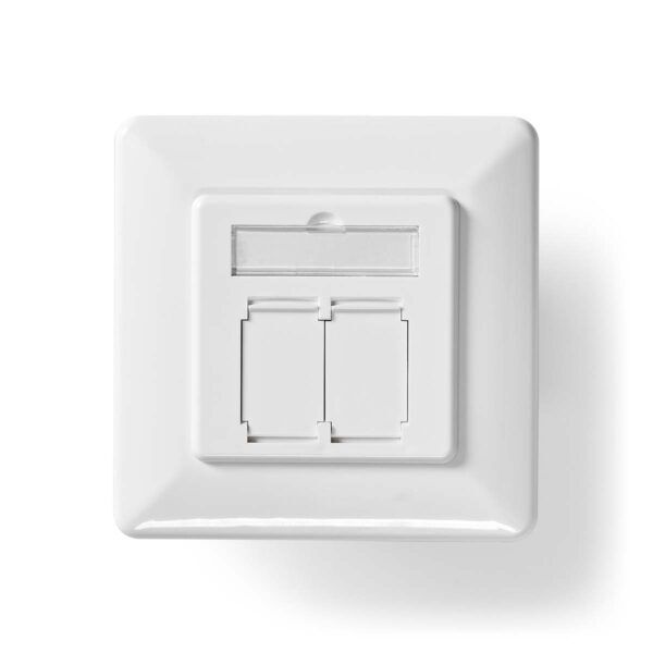 Netwerk Wanddoos | Inbouw | 2 poorten | CAT6a | Wit - Afbeelding 2