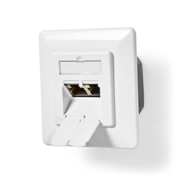 Netwerk Wanddoos | Inbouw | 2 poorten | CAT6a | Wit - Afbeelding 4