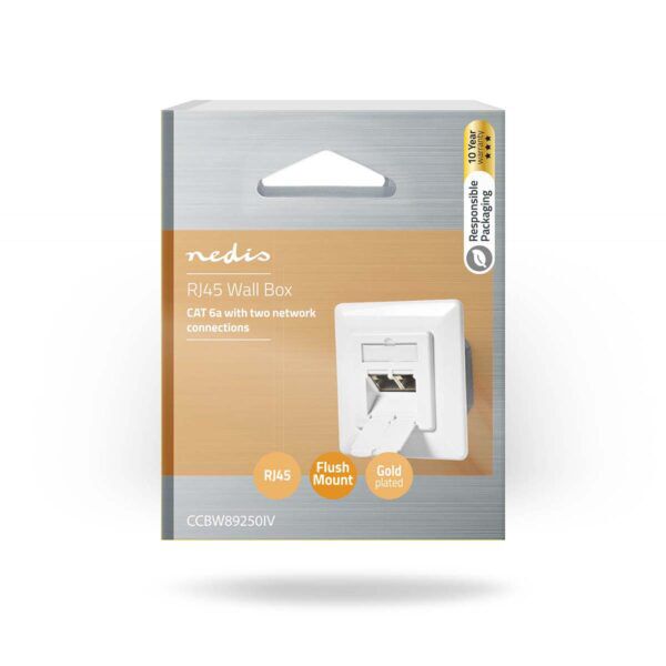 Netwerk Wanddoos | Inbouw | 2 poorten | CAT6a | Wit - Afbeelding 7