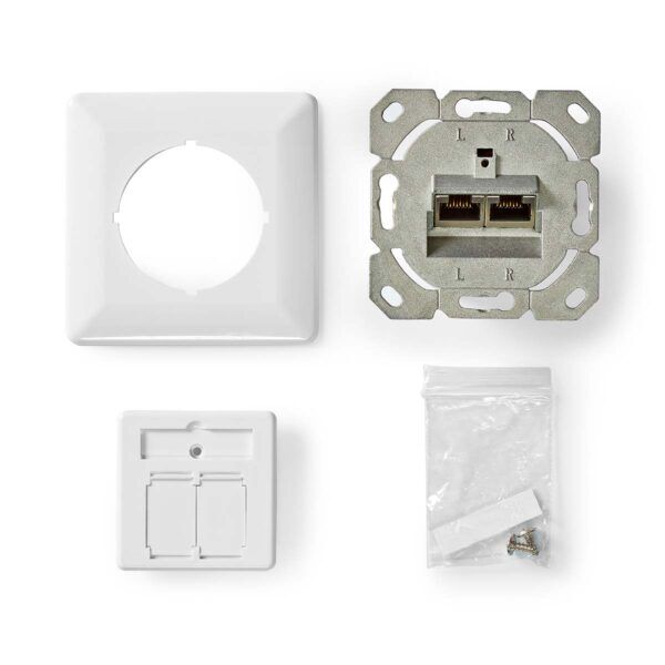 Netwerk Wanddoos | Inbouw | 2 poorten | CAT6a | Wit - Afbeelding 6