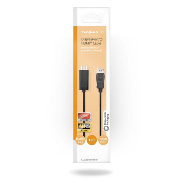 DisplayPort naar HDMI™-Kabel  | 4K@30Hz | 1 meter | Zwart - Afbeelding 4
