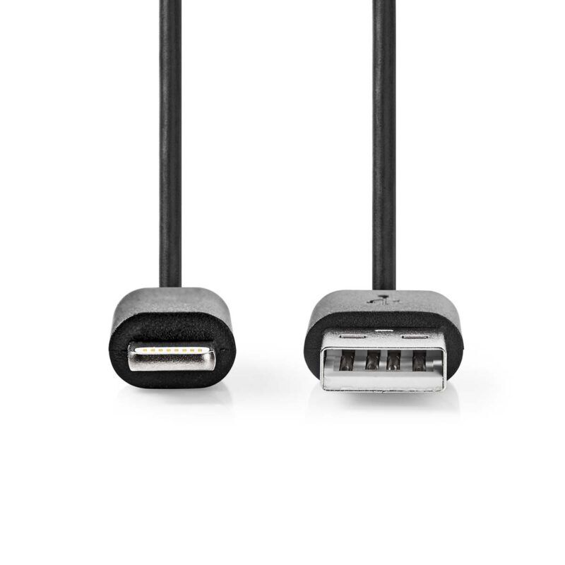 Product thumbnail Lightning Kabel | Apple Lightning 8-Pins – USB-A Male | 2 meter | Zwart