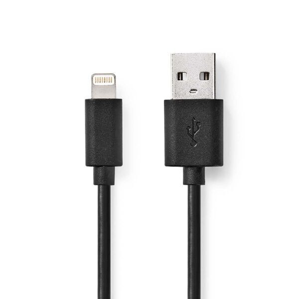 Lightning Kabel | Apple Lightning 8-Pins – USB-A Male | 2 meter | Zwart - Afbeelding 2