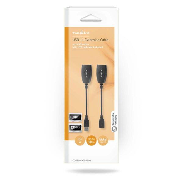Actieve USB 2.0 Kabel | USB-A Male | RJ45 Female | 12 Mbps | 0.20 meter - Afbeelding 4