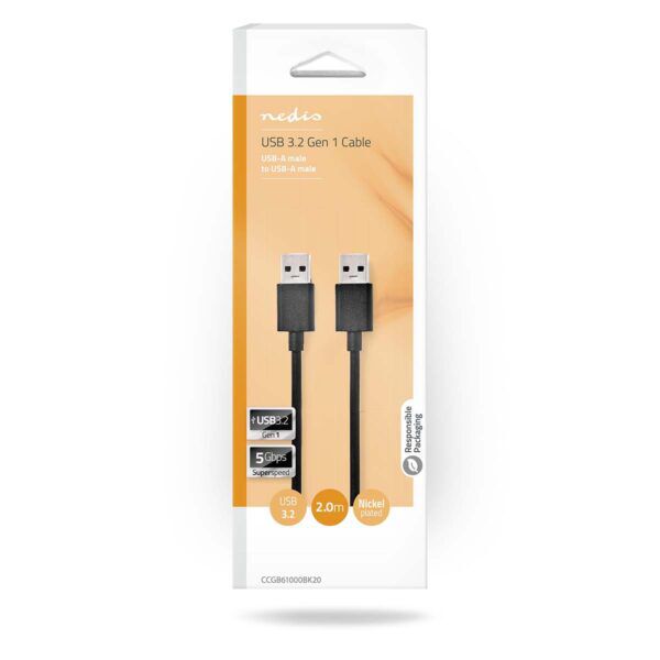 USB 3.2 Gen1 Kabel | USB-A Male | USB-A Male | 2 meter - Afbeelding 3