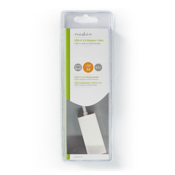 USB 3.0-Adapter | USB-A Male - RJ45 Female | 1 Gbit | 0,2 m | Wit - Afbeelding 4