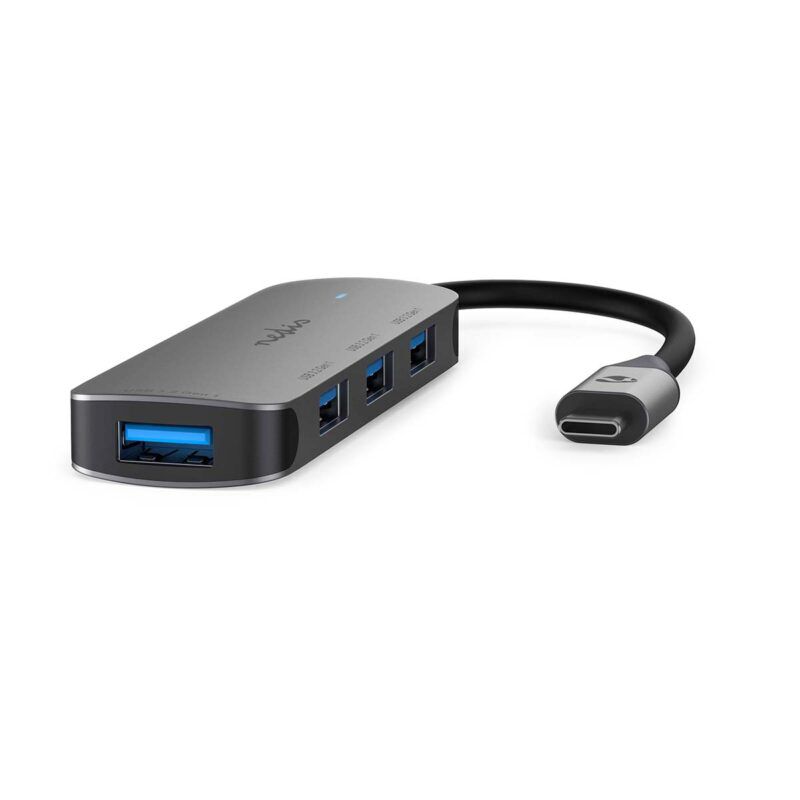 Product thumbnail USB-Hub | 1x USB-C | 4x USB A Female | 4-Poorts poort(en) | USB 3.2 Gen 1 | USB Gevoed | 5 Gbps