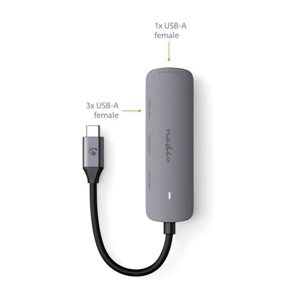 USB-Hub | 1x USB-C | 4x USB A Female | 4-Poorts poort(en) | USB 3.2 Gen 1 | USB Gevoed | 5 Gbps - Afbeelding 7