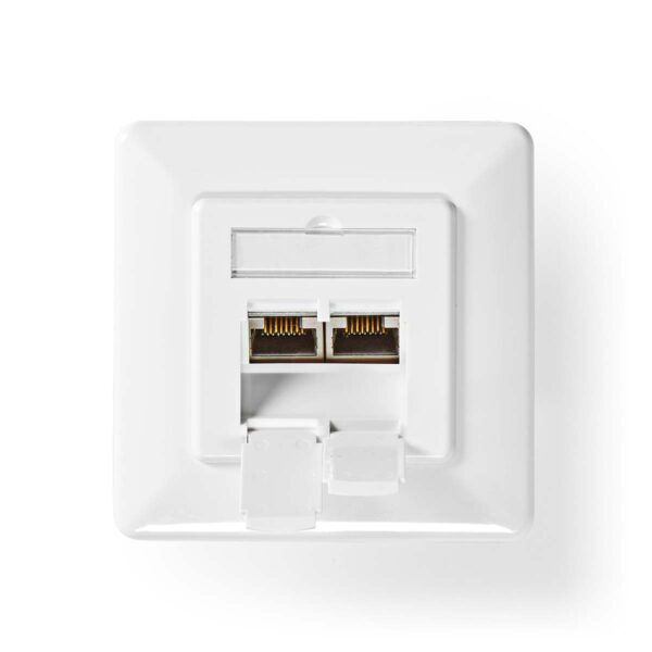 Netwerk Wanddoos | Inbouw | 2 poorten | CAT7 | Ivoor