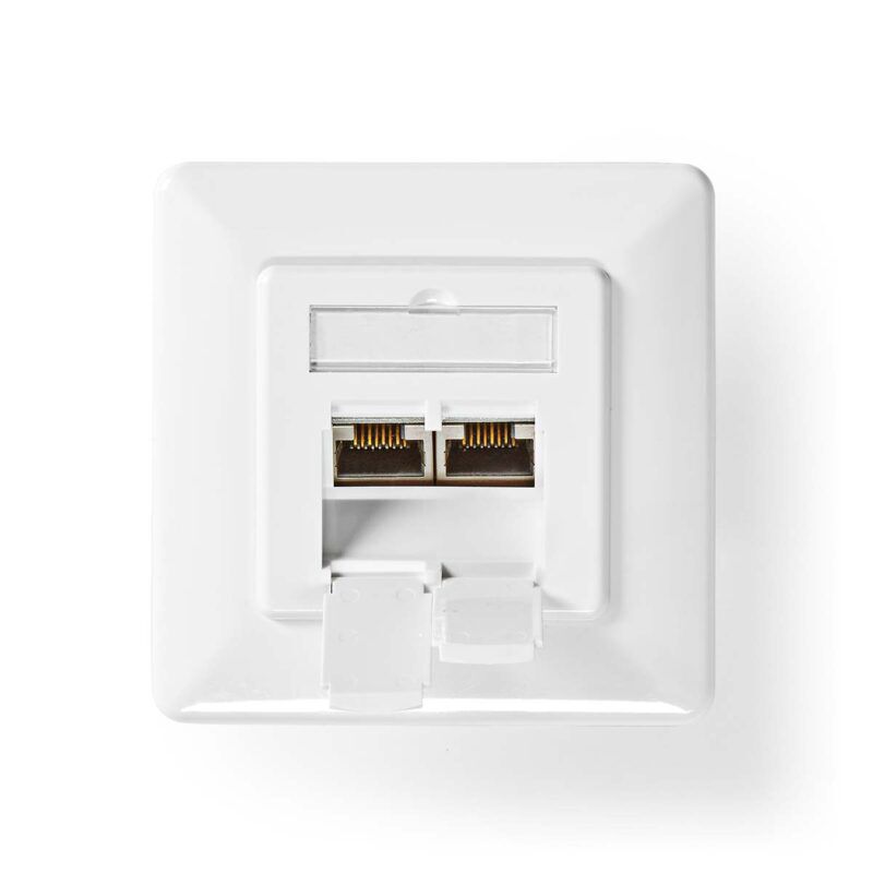 Product thumbnail Netwerk Wanddoos | Inbouw | 2 poorten | CAT7 | Ivoor