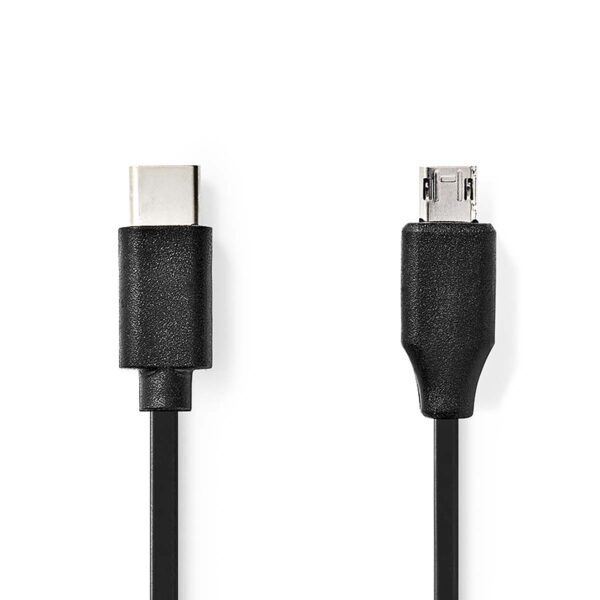 USB 2.0 Kabel | USB-C Male | USB Micro-B Male | 1 meter
