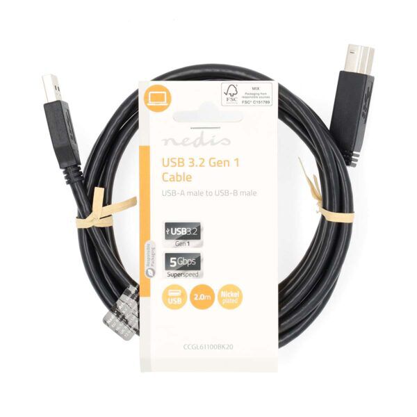 USB 3.2 Gen1 Kabel | USB-A Male | USB-B Male | 2 meter - Afbeelding 3