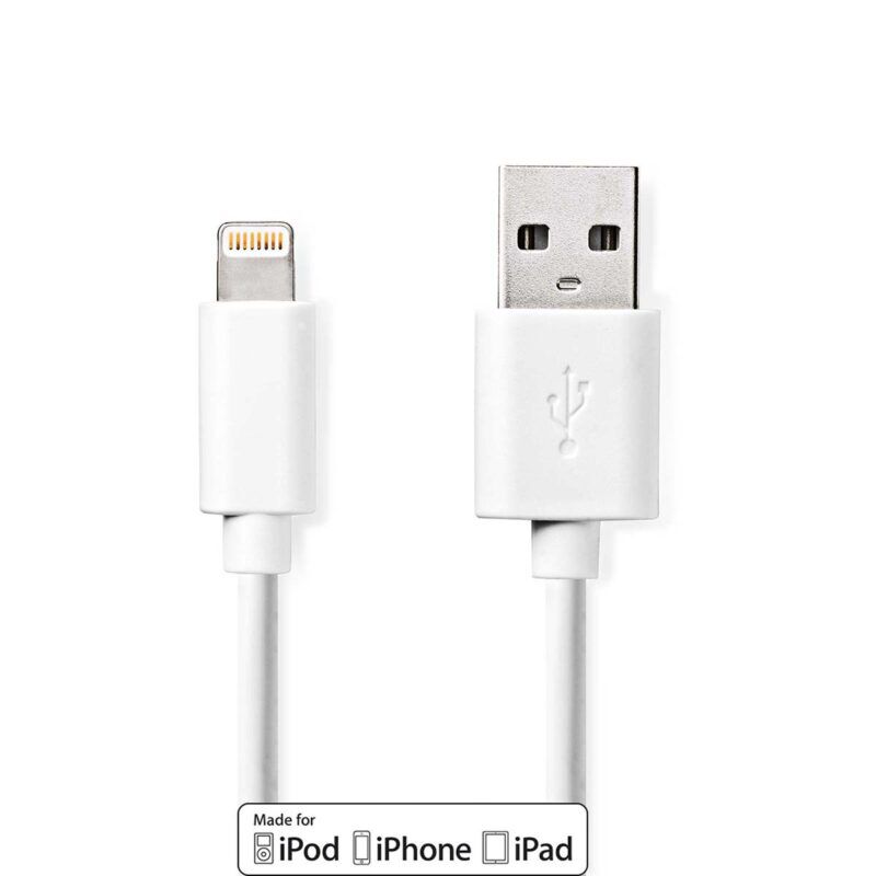 Product thumbnail Lightning Kabel | Apple Lightning 8-Pins - USB-A Male | 3 meter | Wit