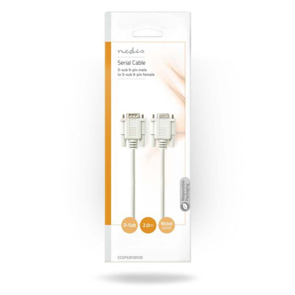 Seriële verlengkabel | D-SUB 9-Pins Male | D-SUB 9-Pins Female | 2 meter - Afbeelding 3