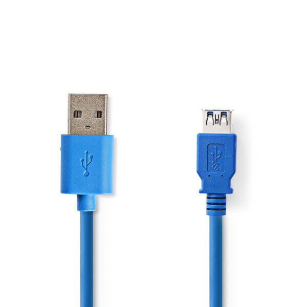 USB 3.2 Gen1 Kabel | USB-A Male | USB-A Female | 1 meter | Blauw