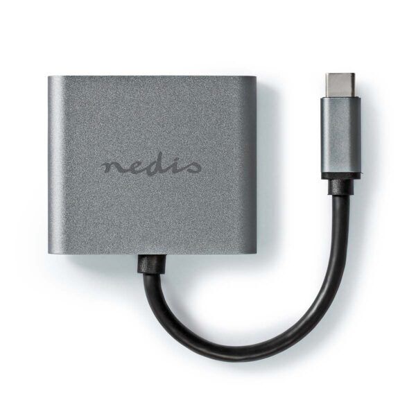 USB Multi-Port Adapter | USB 3.2 Gen 1 | USB-C Male | 2x HDMI | 0.10 m | Rond | Vernikkeld | PVC | Zwart | Envelop - Afbeelding 2