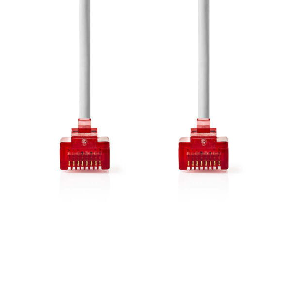 CAT6 Netwerkkabel | RJ45 Male | RJ45 Male | U/UTP | 1 meter | Plat | Wit