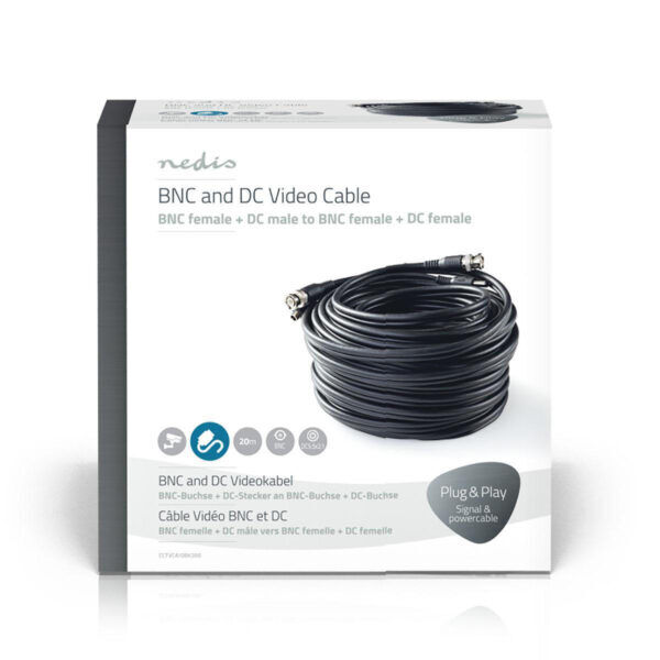 CCTV-Security Kabel | BNC + DC | 20 m | Zwart - Afbeelding 4