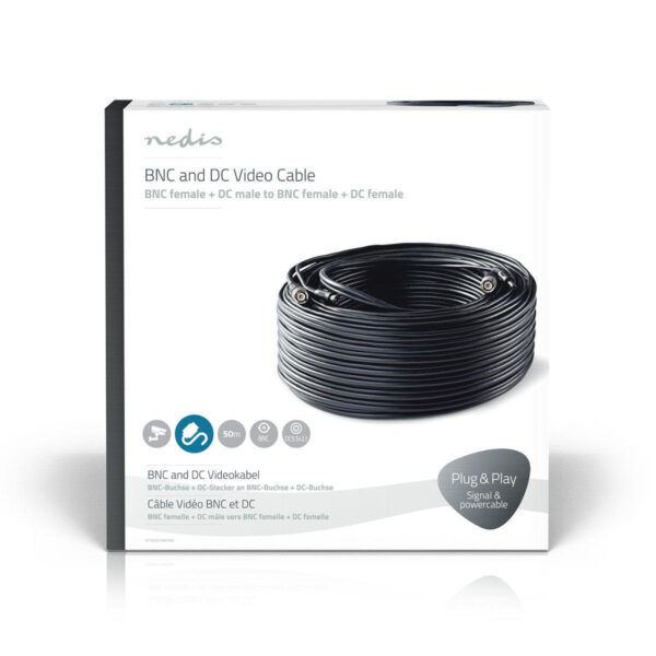 CCTV-Security Kabel | BNC + DC | 50 m | Zwart - Afbeelding 3