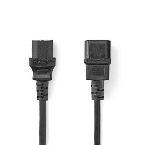 Verlengsnoer | C14 male - C13 female | 3 meter | Zwart - Afbeelding 2