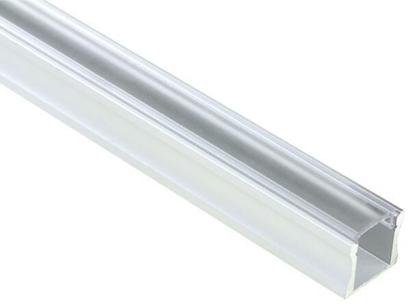 Product thumbnail ALUMINIUM PROFIEL VOOR LEDSTRIPS -  2M - MET TRANSPARANTE DIFFUSORKAP