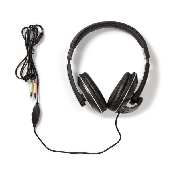 PC-Headset | Over-Ear | Stereo | 2x 3.5 mm | Inklapbare Microfoon | Zwart - Afbeelding 5
