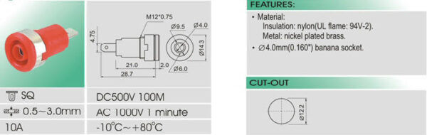IEC1010 BANAAN CHASSIS, FASTON - WIT - Afbeelding 2