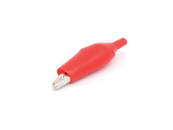 Product thumbnail GEISOLEERDE KROKODILLENKLEMMEN MET HULS 44mm - ROOD