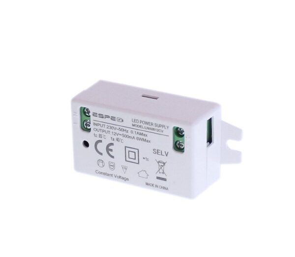 COMPACTE SCHAKELENDE VOEDING 12V - 0.5A - 6W IP67 - Afbeelding 2
