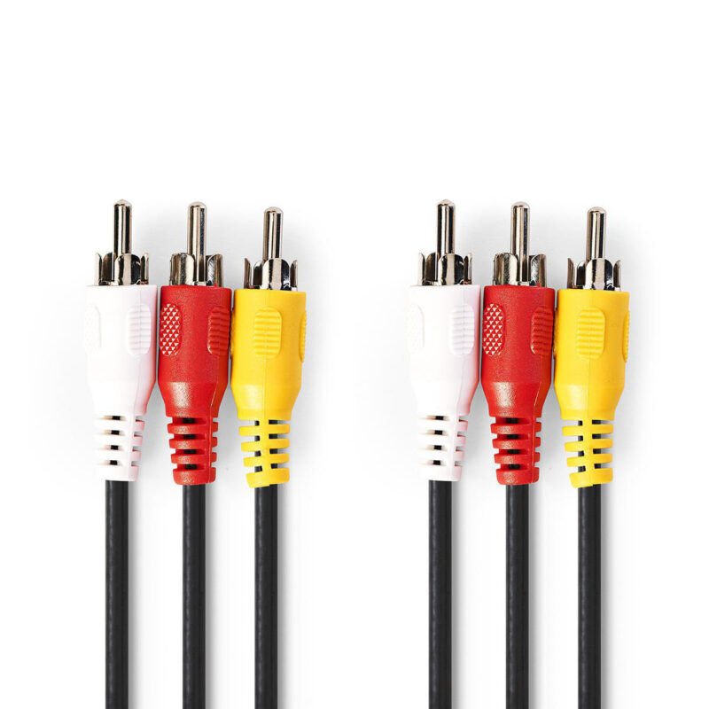 Product thumbnail Composiet Videokabel | 3x RCA Male | 3x RCA Male | 1.50 m  | Zwart