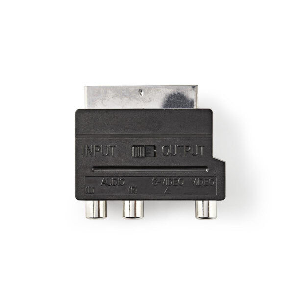 Schakelbare SCART-Adapter | SCART Male - S-Video Female + 3x RCA Female | Zwart - Afbeelding 5