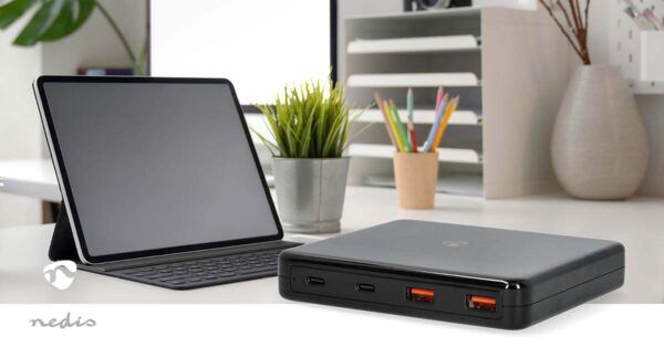 USB Snellader | 65 W | GaN | 1.5 / 2.0 / 3.0 / 3.25 A | 2x USB-A / 2x USB-C | 1.5 meter - Afbeelding 2