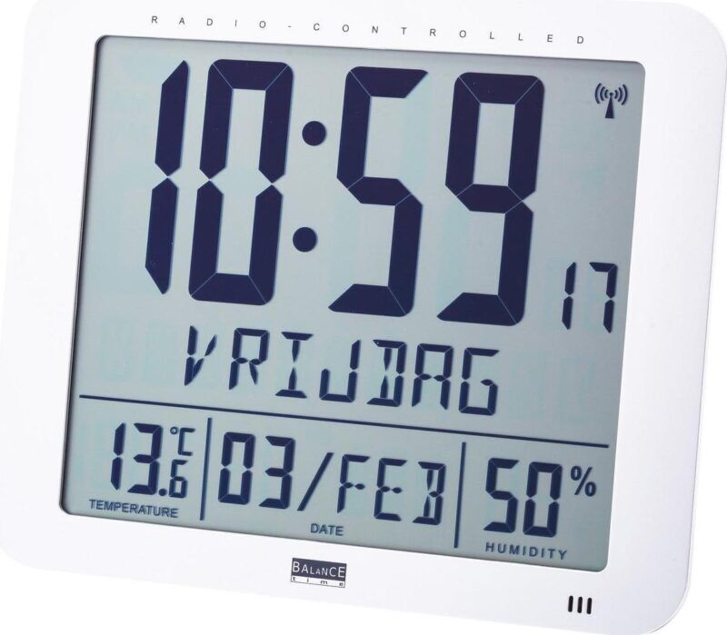 Product thumbnail Digitale klok radiogestuurd met weekdagen