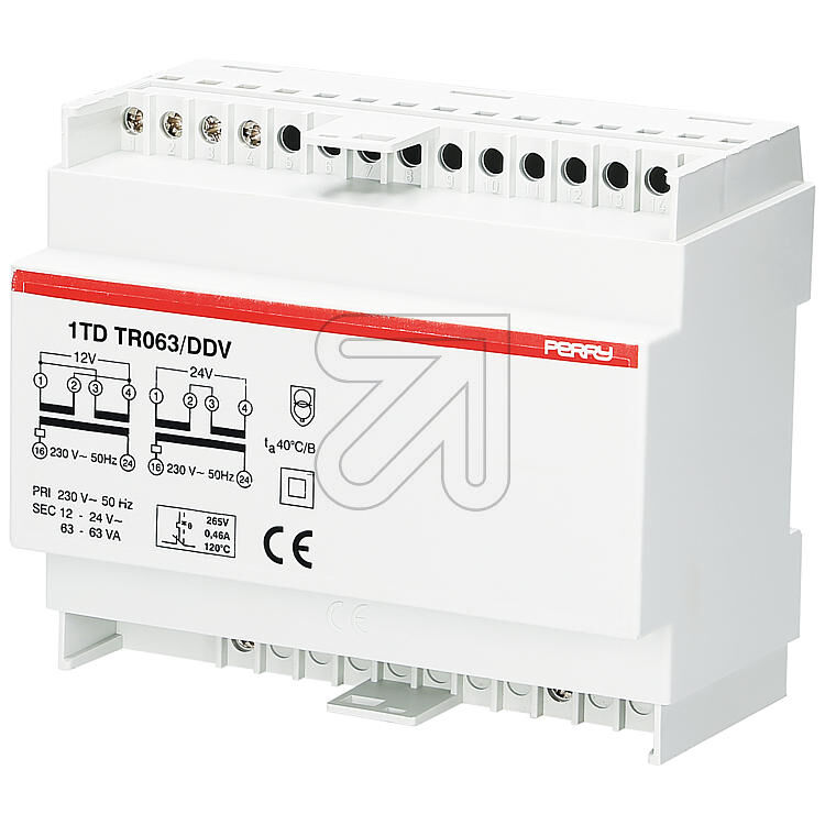 Product thumbnail DIN-rail Opbouw Beltrafo 12-24 V AC 5,25 A-2,63 A
