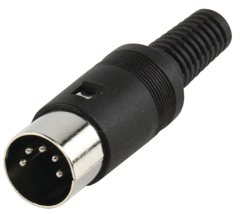 Product thumbnail DIN 5 POLIG MALE 180GR PVC Zwart