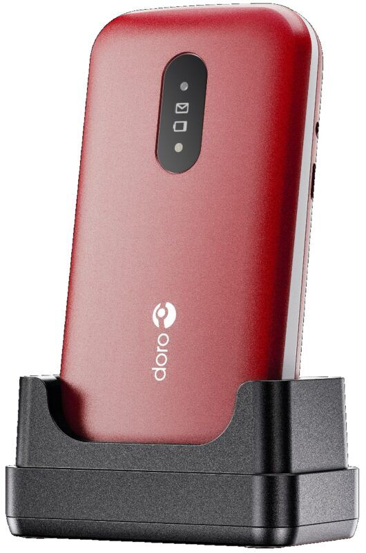 Product thumbnail Doro 2820 4G telefoon rood/wit inclusief bureaulader