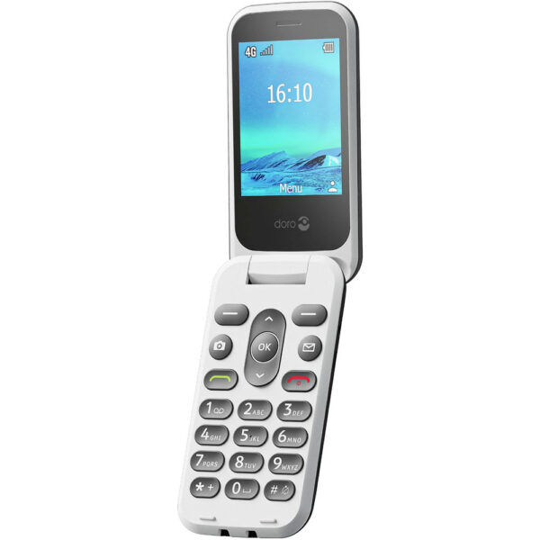 Doro 2880 4G telefoon zwart/wit inclusief bureaulader - Afbeelding 4