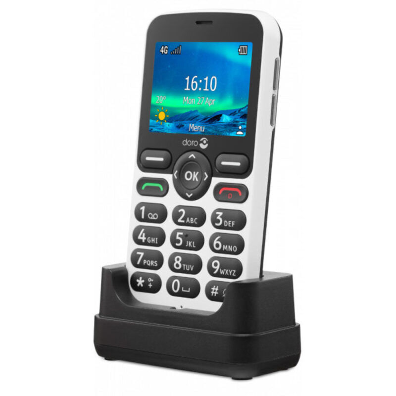 Product thumbnail Doro 5860 4G telefoon wit inclusief bureaulader
