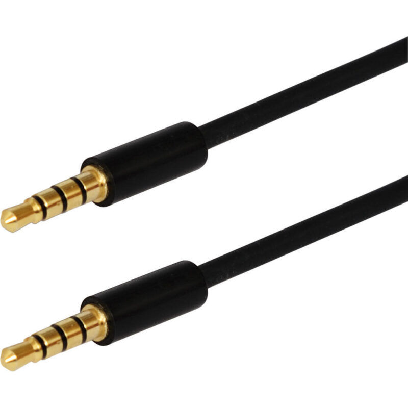 Product thumbnail 3.5mm 4-polige jack audiokabel 80 cm zwart male - male