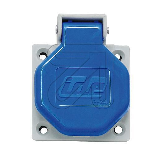 Product thumbnail Inbouw stopcontact met klapdeksel IP54 Blauw