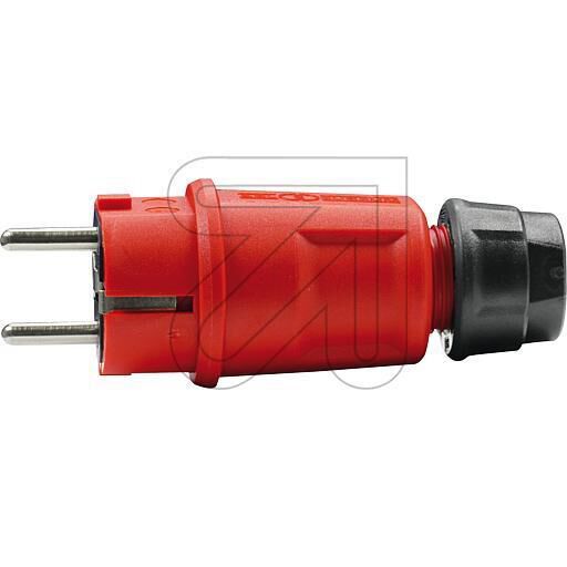 Product thumbnail IP44 Stekker met randaarde en wurgwartel rood