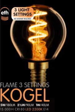Product thumbnail LED KOGEL E14 5W 220LM FLAME 3 STANDEN