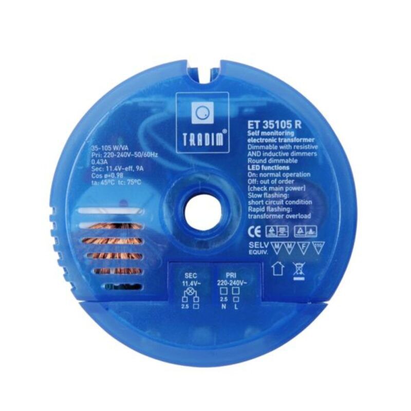 Product thumbnail Electronische trafo ROND 12V 105W + M10 gat