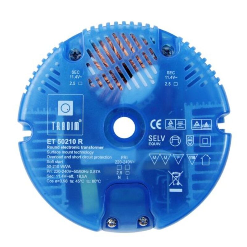 Product thumbnail Electronische trafo ROND 12V 210W + M10 gat